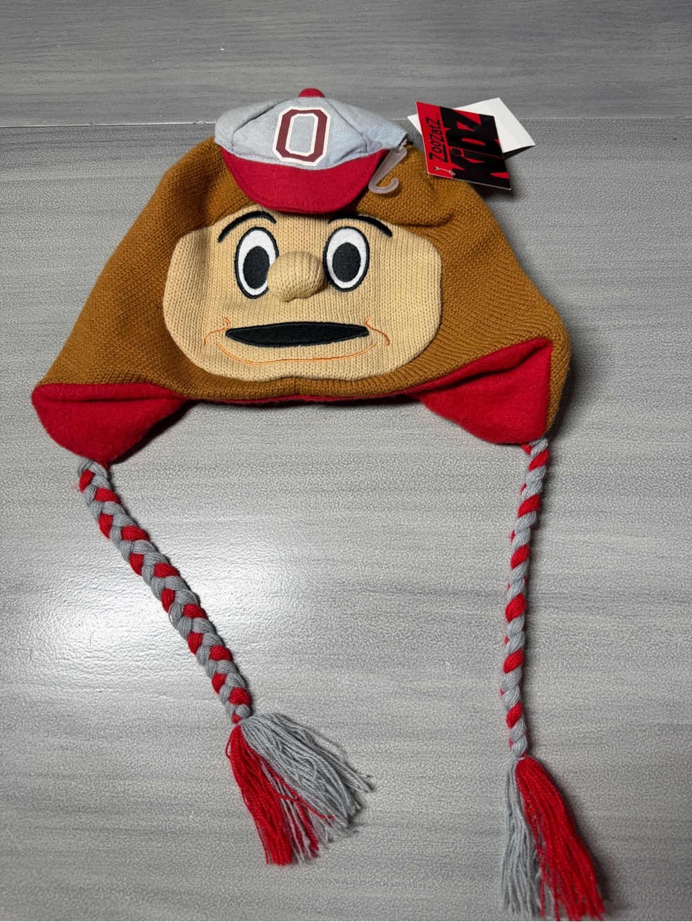NWT ZooZatz Kids Ohio State Brutus Buckeye Mascot Trapper Hat ear flap osu New
